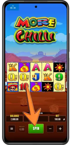 More Chilli hit spin button step